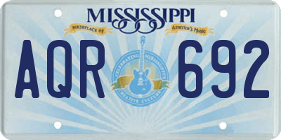 MS license plate AQR692