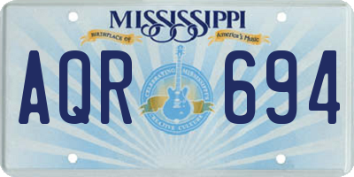 MS license plate AQR694