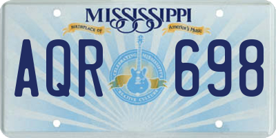 MS license plate AQR698