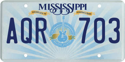 MS license plate AQR703