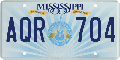MS license plate AQR704