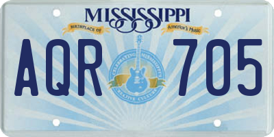 MS license plate AQR705