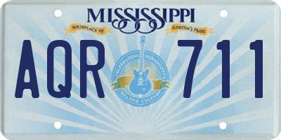 MS license plate AQR711