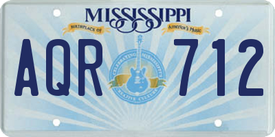 MS license plate AQR712