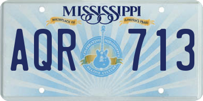 MS license plate AQR713