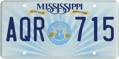 MS license plate AQR715