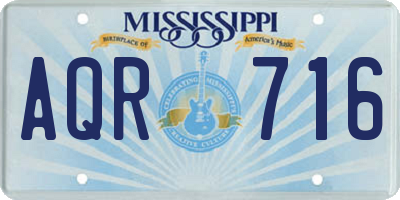 MS license plate AQR716