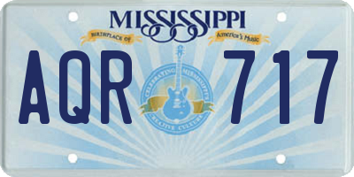 MS license plate AQR717