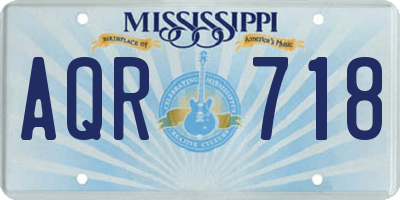 MS license plate AQR718