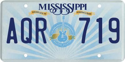 MS license plate AQR719