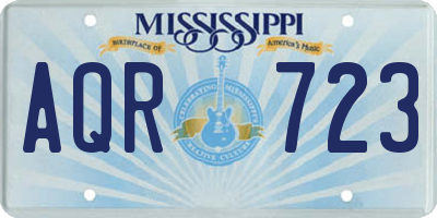 MS license plate AQR723