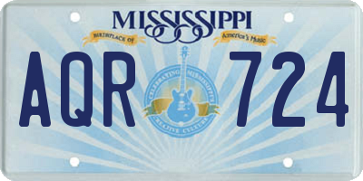 MS license plate AQR724