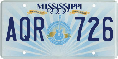 MS license plate AQR726