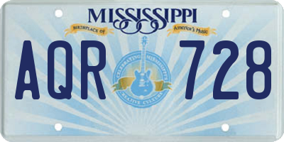 MS license plate AQR728
