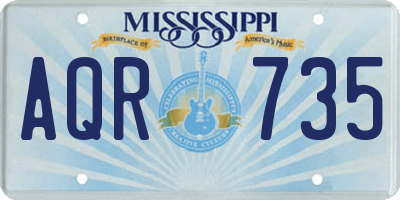 MS license plate AQR735
