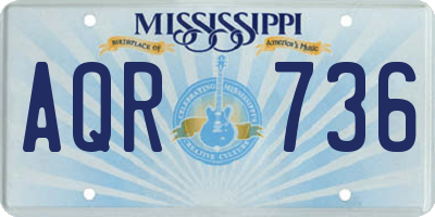 MS license plate AQR736