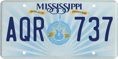 MS license plate AQR737