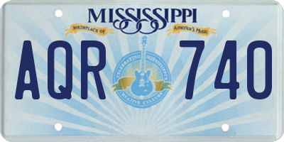 MS license plate AQR740