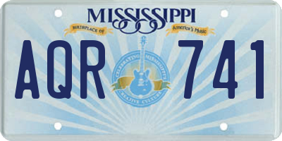 MS license plate AQR741