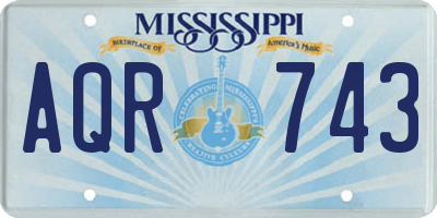 MS license plate AQR743