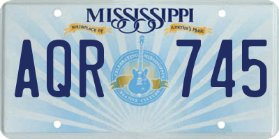 MS license plate AQR745