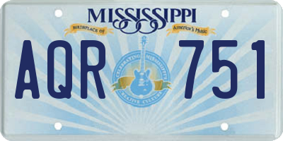 MS license plate AQR751