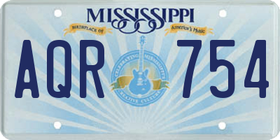 MS license plate AQR754
