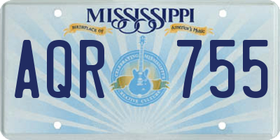 MS license plate AQR755