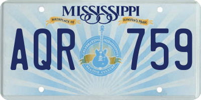 MS license plate AQR759