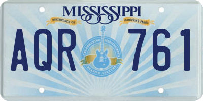 MS license plate AQR761