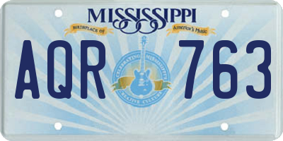 MS license plate AQR763