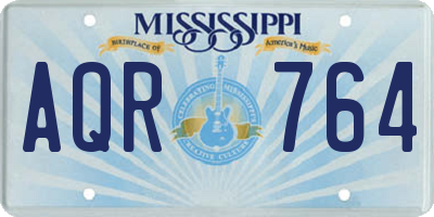 MS license plate AQR764
