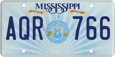 MS license plate AQR766