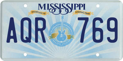 MS license plate AQR769