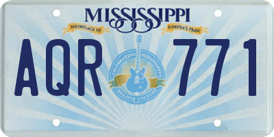 MS license plate AQR771