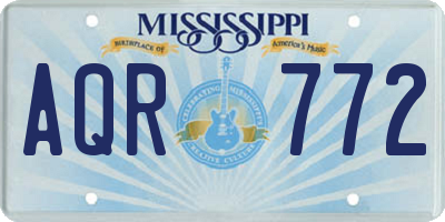 MS license plate AQR772