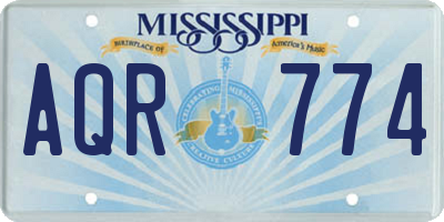 MS license plate AQR774