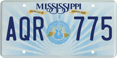 MS license plate AQR775