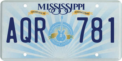 MS license plate AQR781