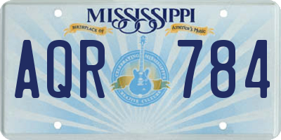 MS license plate AQR784