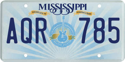 MS license plate AQR785