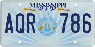 MS license plate AQR786