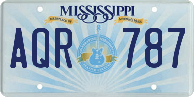MS license plate AQR787