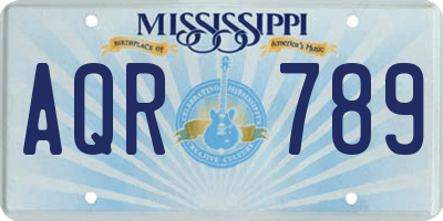 MS license plate AQR789