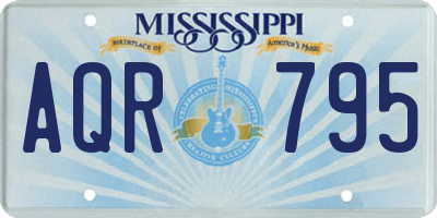 MS license plate AQR795