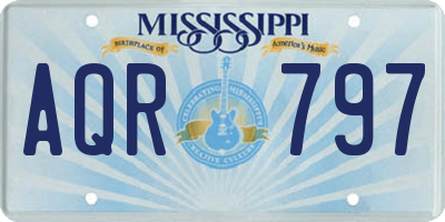 MS license plate AQR797