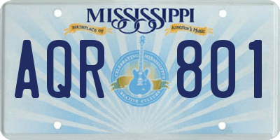 MS license plate AQR801
