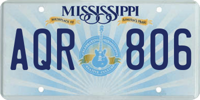 MS license plate AQR806