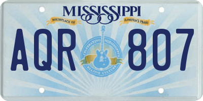 MS license plate AQR807