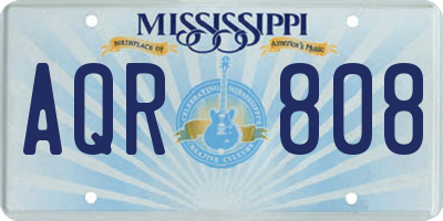 MS license plate AQR808